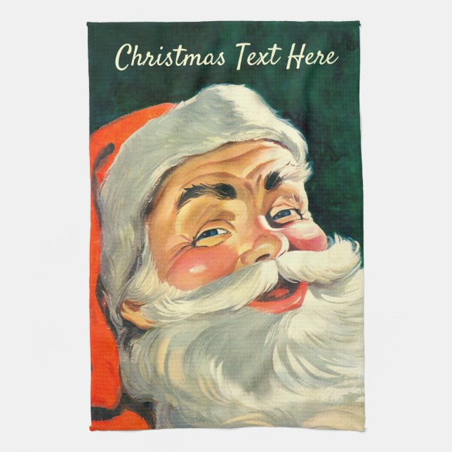 God jul, Jolly Retro 50's Jultomten Kökshandduk (Vertikal)