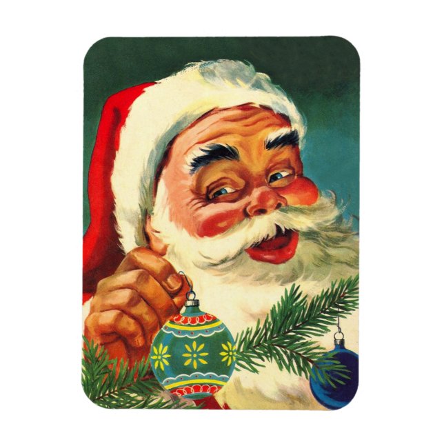 God jul, Jolly Retro 50's Jultomten Magnet (Vertikal)