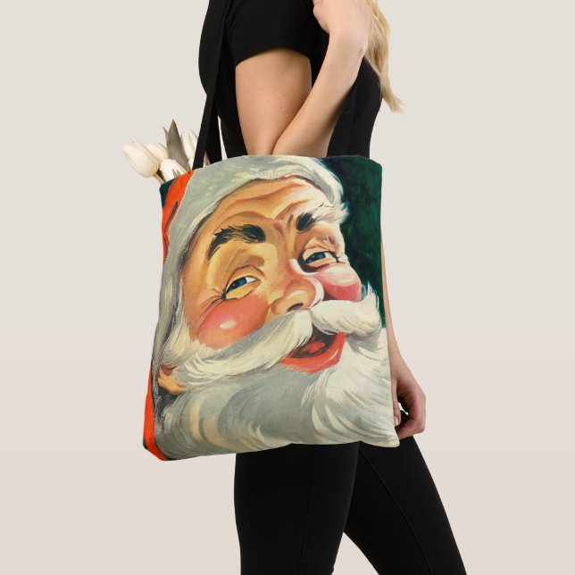 God jul, Jolly Retro 50's Jultomten Tygkasse (Närbild)