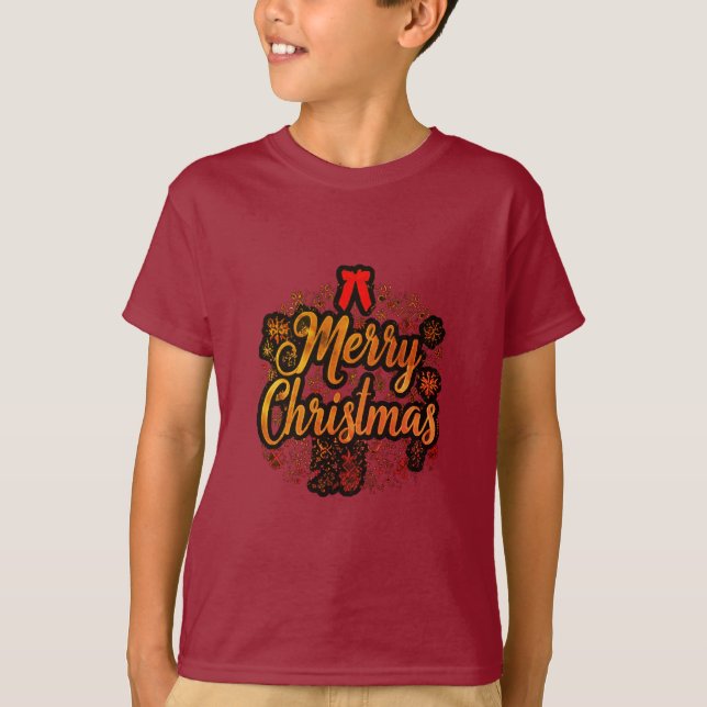 "God jul: Jolly Santa & Festive Bow Design T Shirt (Framsida)