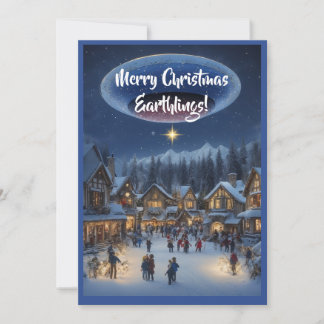 God jul jordbor fun alien julkort