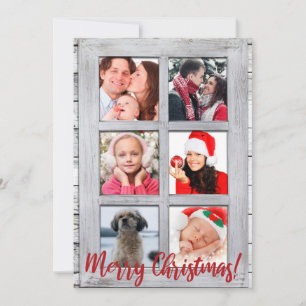 God jul, Jordbruksfönster, 6 foto Julkort
