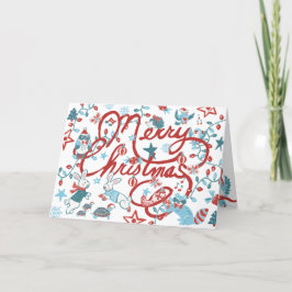 God jul Joy Animal Medley Vintage Modern Helgkort
