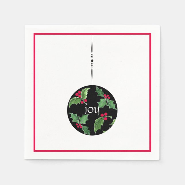 God jul Joy Cocktail Napkin Pappersservett (Framsidan)