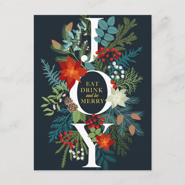 God jul JOY Corporate Hälsning Helg Vykort (Framsida)