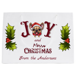 God jul Joy Cute Fransk Bulldog holly