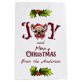 God jul Joy Cute Fransk Bulldog holly