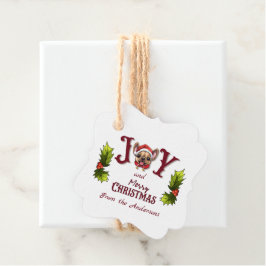 God jul Joy Cute Fransk Bulldog holly Gåvor Etiketter