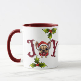 God jul Joy Cute Fransk Bulldog holly Mugg