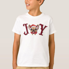 God jul Joy Cute Fransk Bulldog holly T Shirt