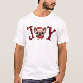 God jul Joy Cute Fransk Bulldog holly T Shirt