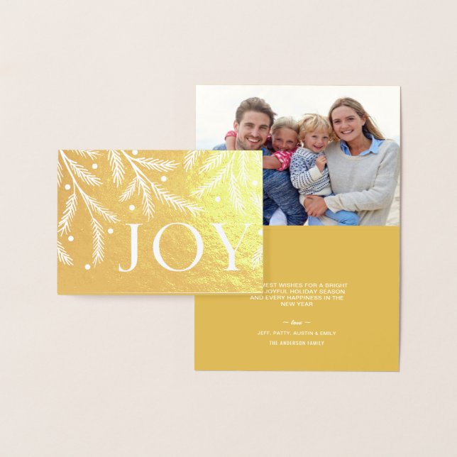 God jul Joy Gold Foil Helgdag Träd Grenar Folierat Kort (Display)