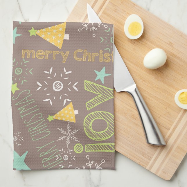 God jul, Joy, Julgranar Kitchen Kökshandduk (Vikt i Fjärdedel)