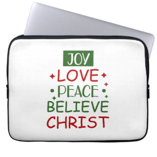 God jul Joy Kärlek Peace Tro Laptop Fodral