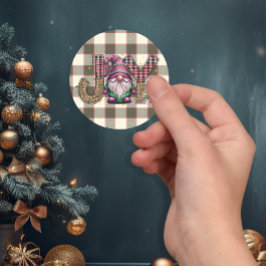 God jul Joy Nordic Gnome Play Girly Runt Klistermärke