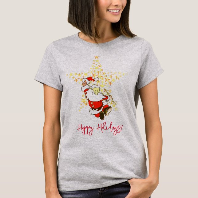 God jul Joy Santa T Shirt (Framsida)