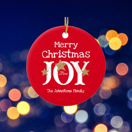 God jul Joy Simple Elegant Red Julgransprydnad Keramik