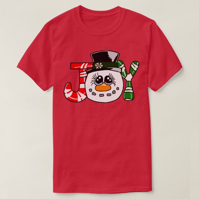 God Jul Joy Snögubbe T Shirt (Design framsida)