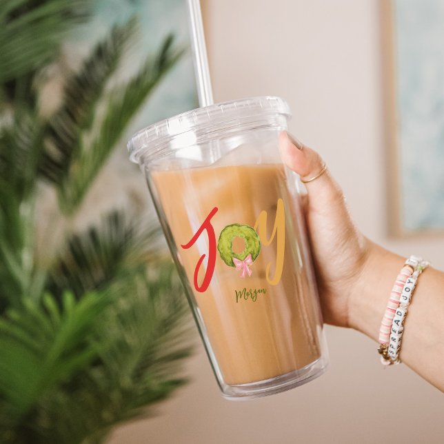 God jul Joy Typography Cute Namn Helgdag Take Away Mugg (Skapare uppladdad)