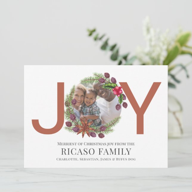 God jul Joy Wandeans fotoport Julkort (Stående Fram)