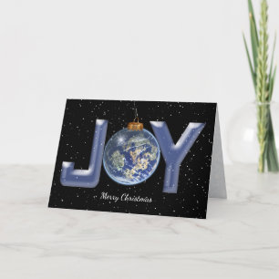 God jul Joy World on Black Helgkort