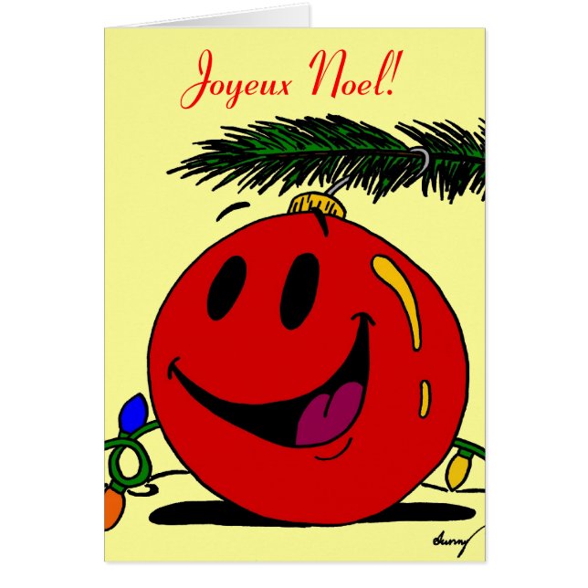 God jul Joyeux Noel Fransk julkort Hälsningskort (Framsidan)