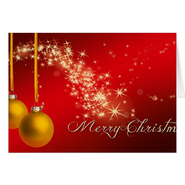 God jul,Jul bollar Hälsningskort (Framsidan Horizontal)