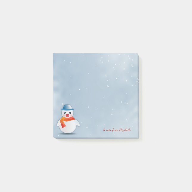 God Jul,Jul Snömannen -Personlig Post-it Block (Framsida)