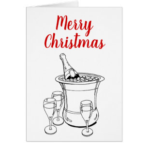 God jul Julafton Champagne Bucket Glass Hälsningskort