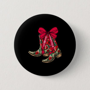 God jul Julafton Cowboy Boots Coquette Bow Paj Knapp