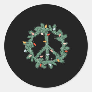 God jul Julafton Fredstecken Ljus Funny Retro Runt Klistermärke