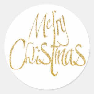 God jul Julafton, guld Runt Klistermärke