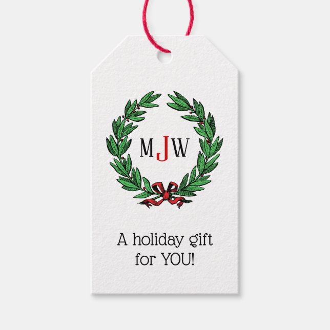 God jul, Julafton Holly Wandeandogram Presentetikett (Framsidan)