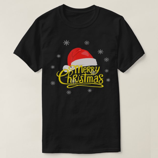 God jul Julafton Jultomten Kap Hat Snowflake T Shirt (Design framsida)