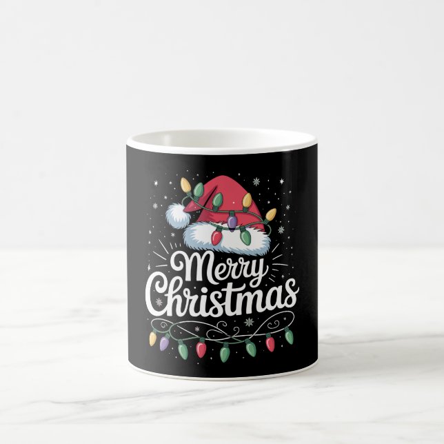 God jul Julafton Ljus Santa Hat-familjen Kaffemugg (Center)