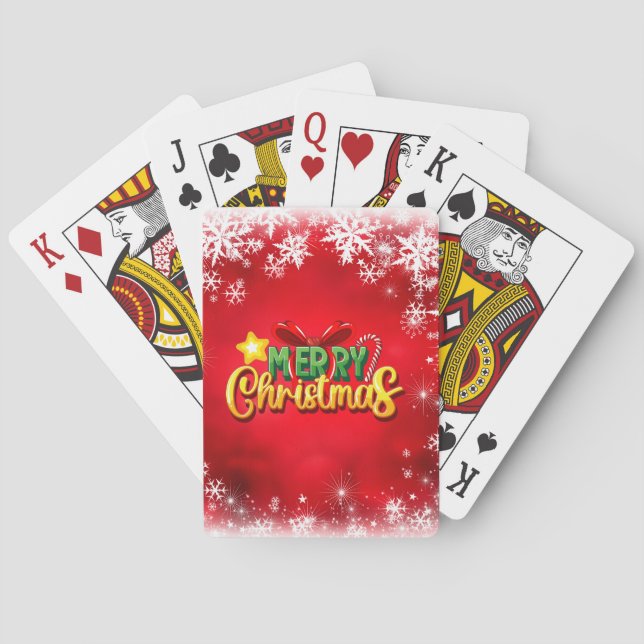 God jul Julafton Röda Grönten Guld Helgdag Kärlek Casinokort (Baksidan)