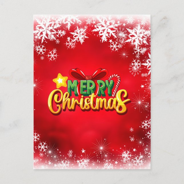 God jul Julafton Röda Grönten Guld Helgdag Kärlek Helg Vykort (Framsida)