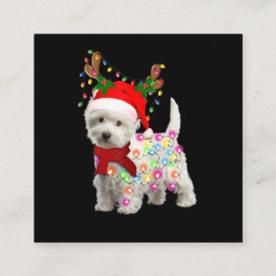 God jul Julafton Westie Hund Reindeer Cosplay Fyrkantigt Visitkort