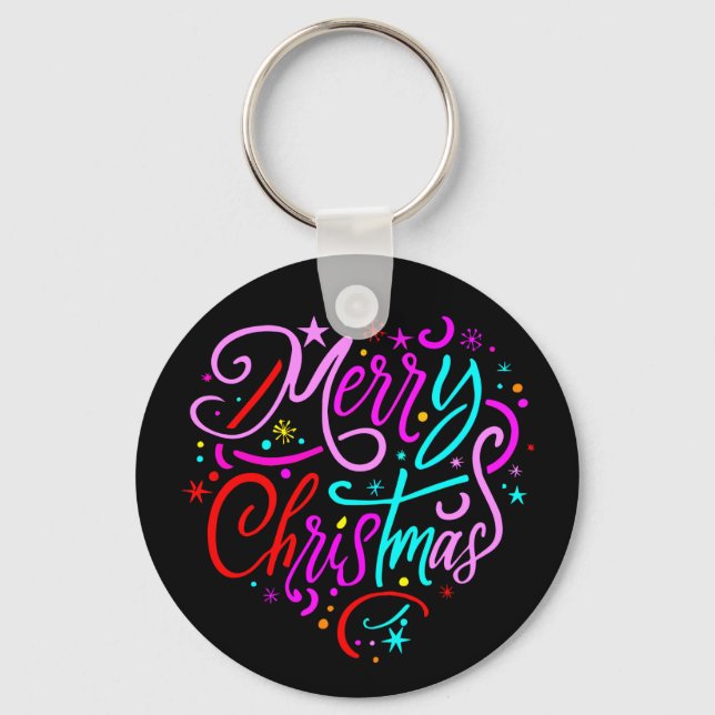 God jul - Juldesign T-Shirt Nyckelring (Framsida)