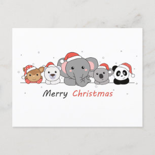 God jul Juldjur Cute Animals Pos Vykort