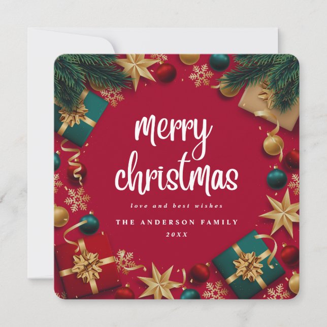 God jul Julfest - platta Helgdag Julkort (Framsida)