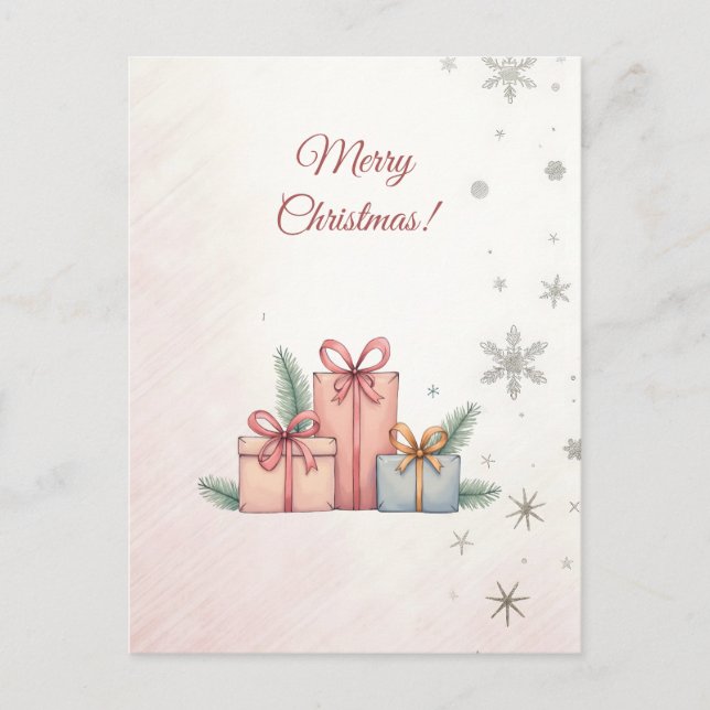 God jul! Julgåvor,С julkort. Helg Vykort (Framsida)