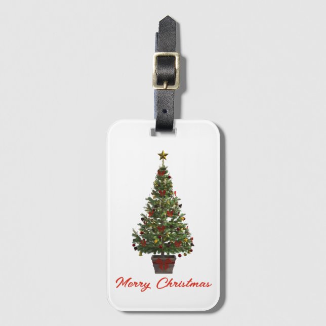 God jul. Julgran Bagagebricka (Framsida vertikal)