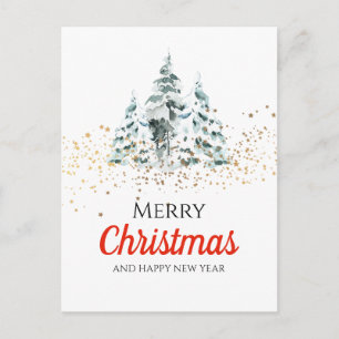 God jul- julgran - glitterstjärna helg vykort
