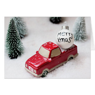 God jul,Julgran,God jul auto Hälsningskort