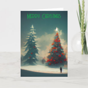 God jul Julgran Illustrated Helgkort