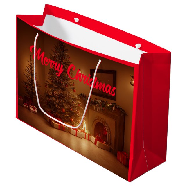 God Jul. Julgran med Presenter (Framsidan Vinklad)