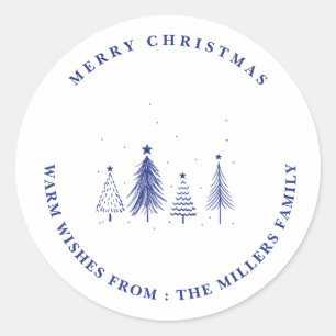God Jul JULGRAN MÖNSTER Runt Klistermärke