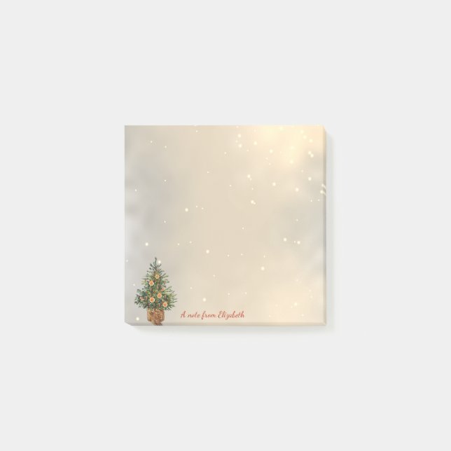 God Jul, Julgran Orange Post-it Block (Framsida)