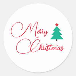 God jul Julgran Runt Klistermärke